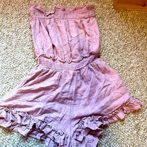 Soft purple romper with belt